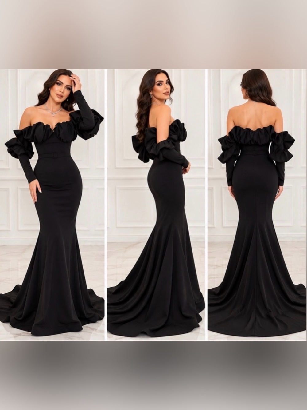 NWT NOUR FATHALLAH DESIGNER STRAPLESS MERMAID GOWN w/TRAIN Sz 6 STRETCHY SEXY!